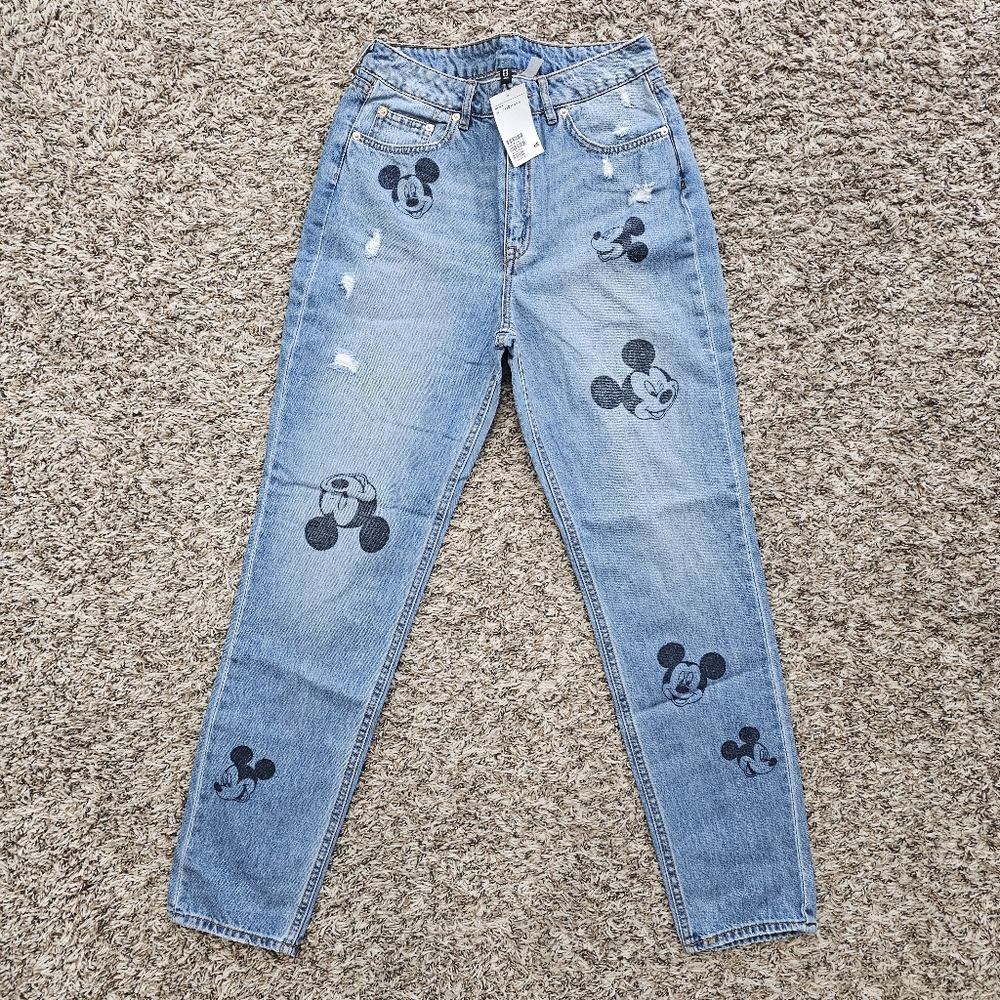 H&M Disney Mickey Mouse Print Jeans